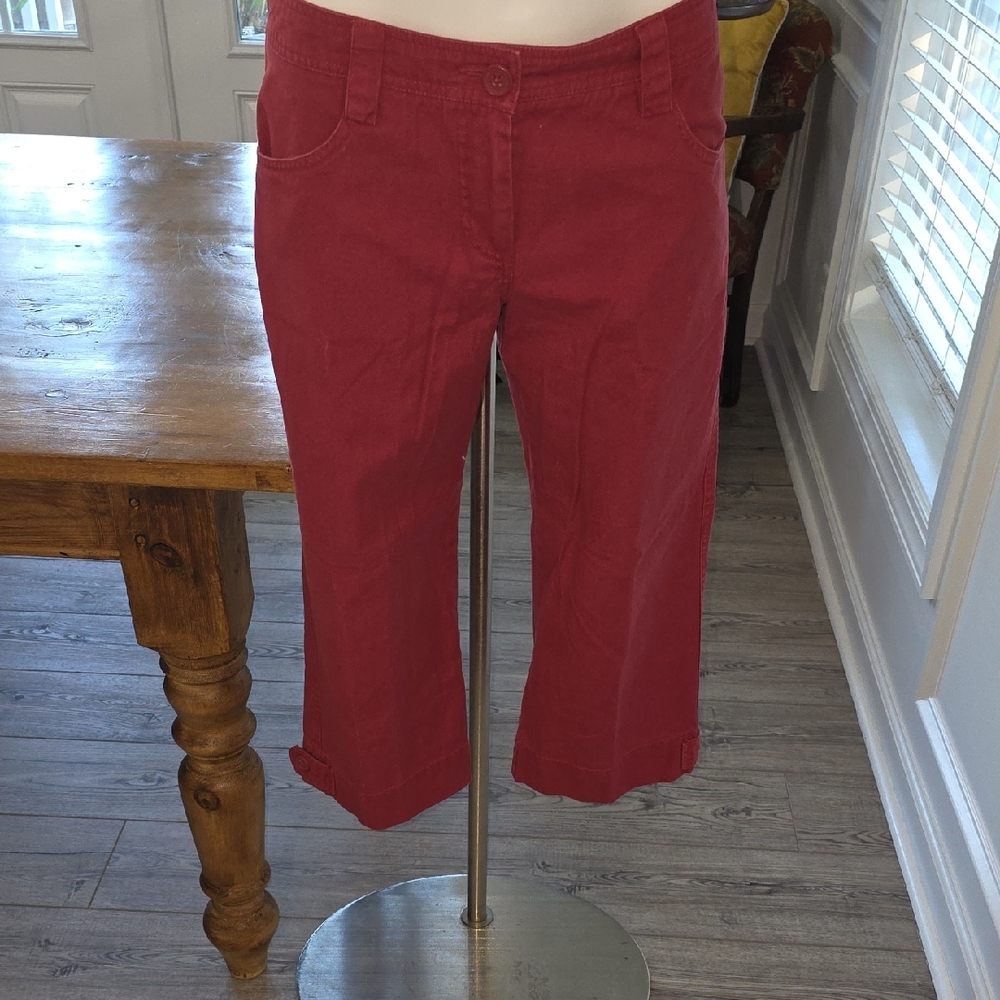 CAbi Cropped Red Pants - Ankle Length